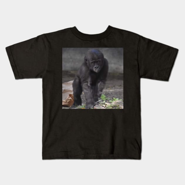 Western Lowland Gorilla Kids T-Shirt by Sharonzoolady